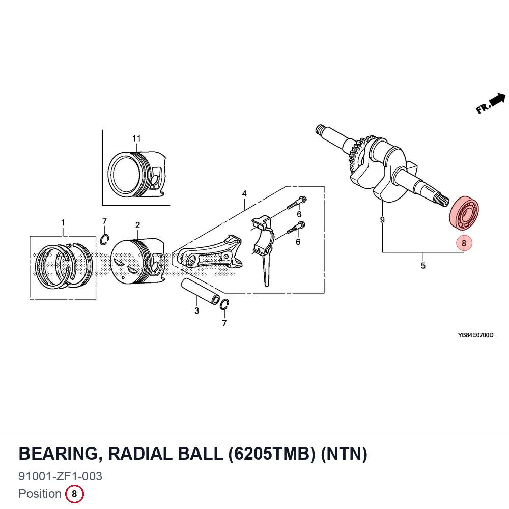 BEARING, RADIAL BALL (6205TMB) (NTN)