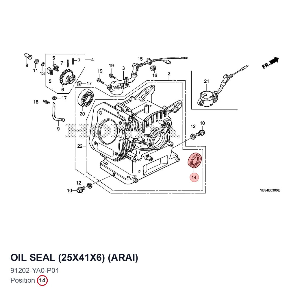 OIL SEAL (25X41X6) (ARAI)