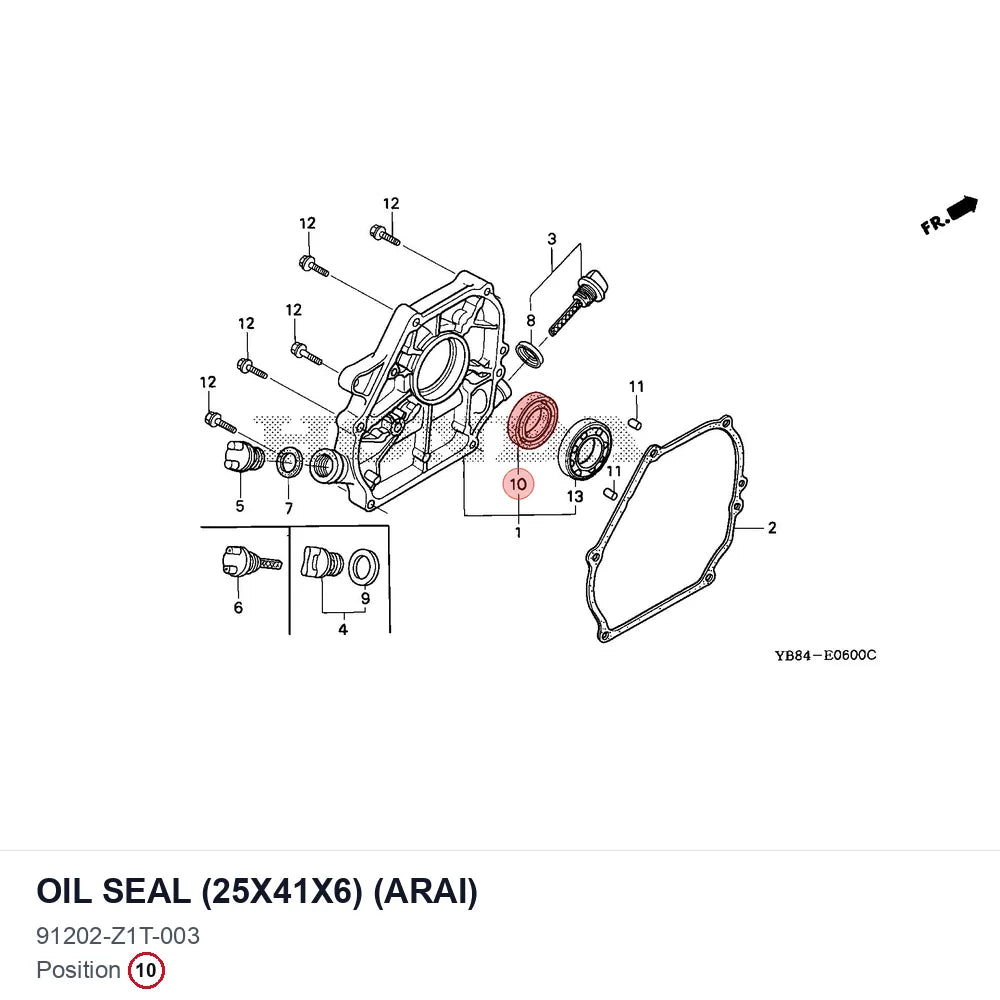 OIL SEAL (25X41X6) (ARAI)
