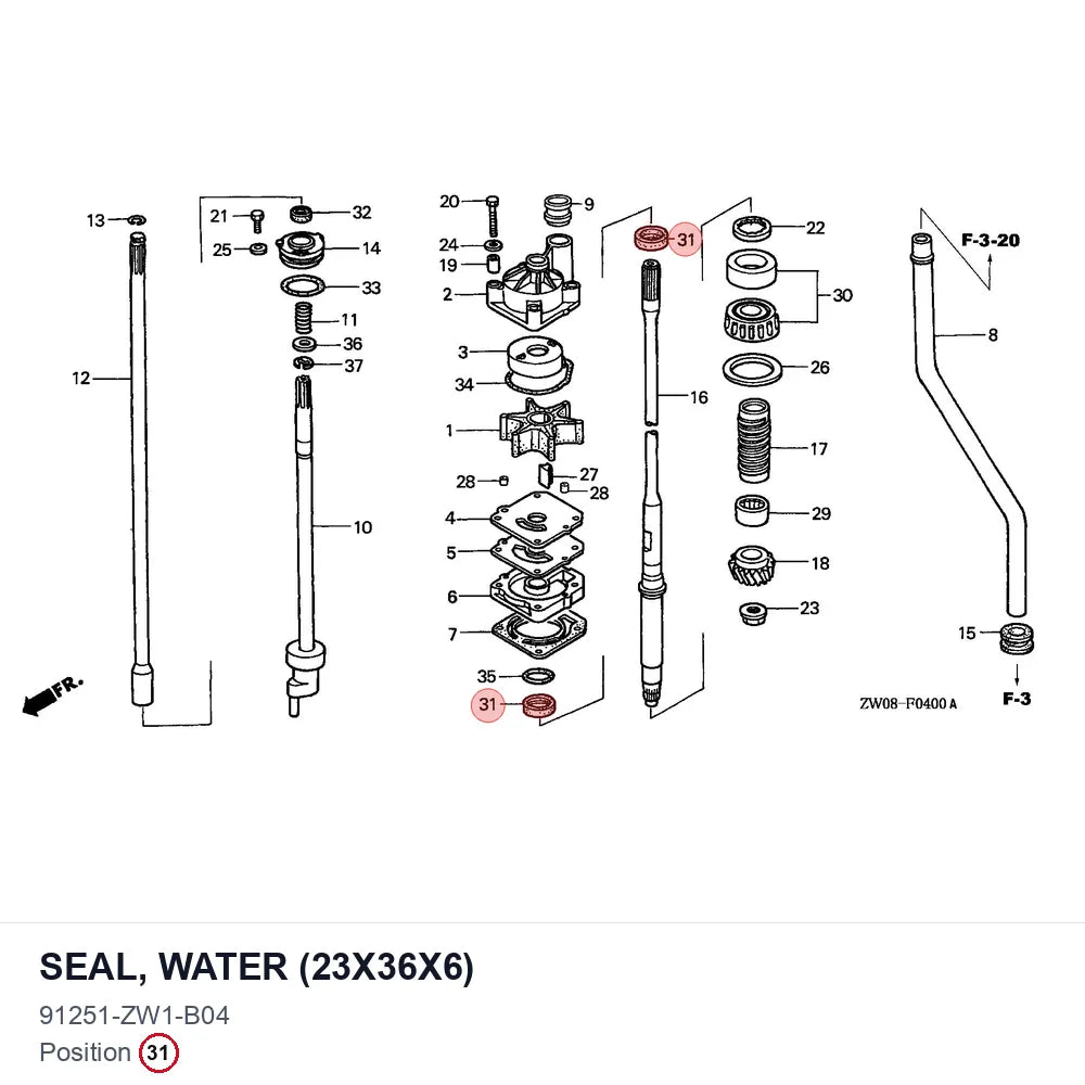 SEAL, WATER (23X36X6)