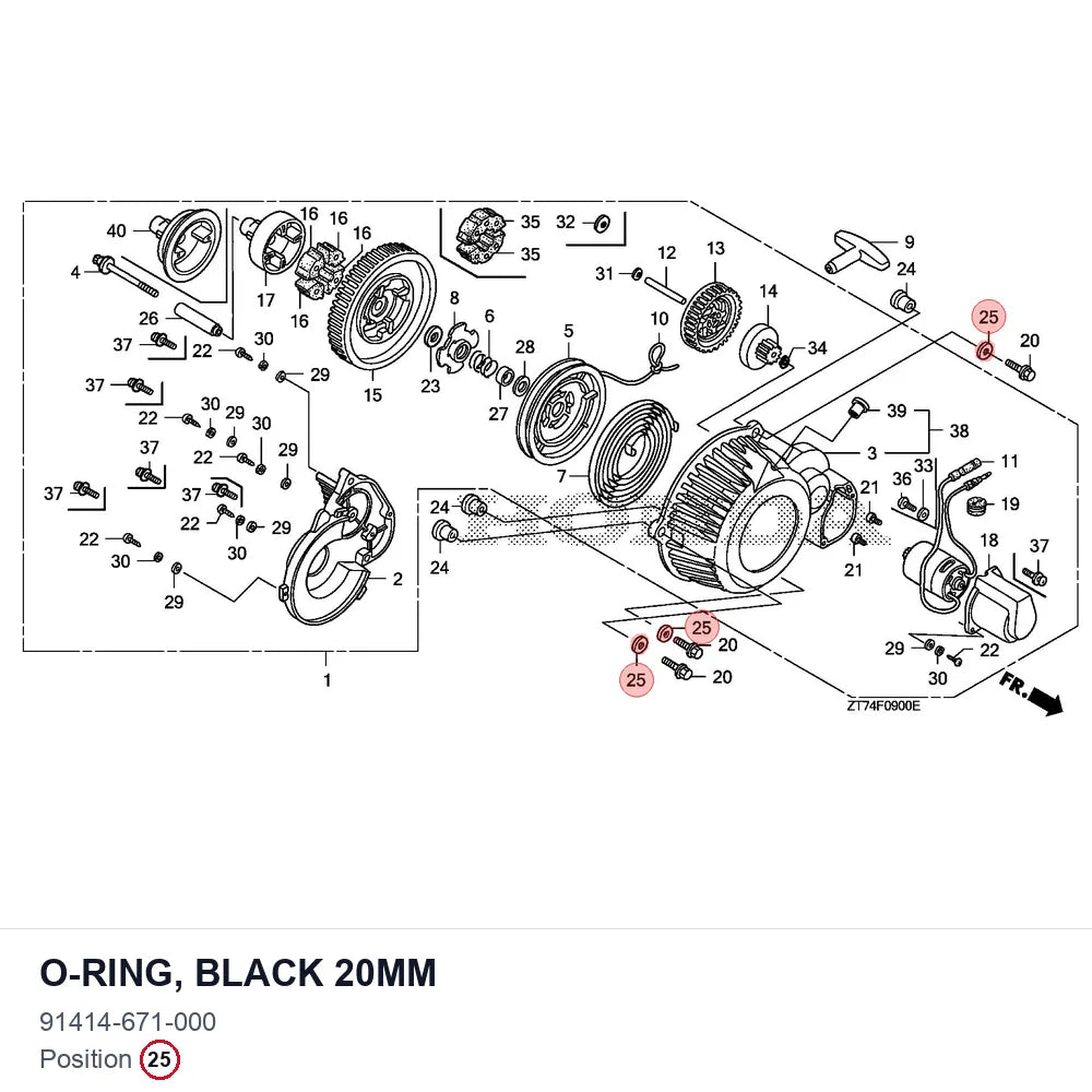 O-RING, BLACK 20MM
