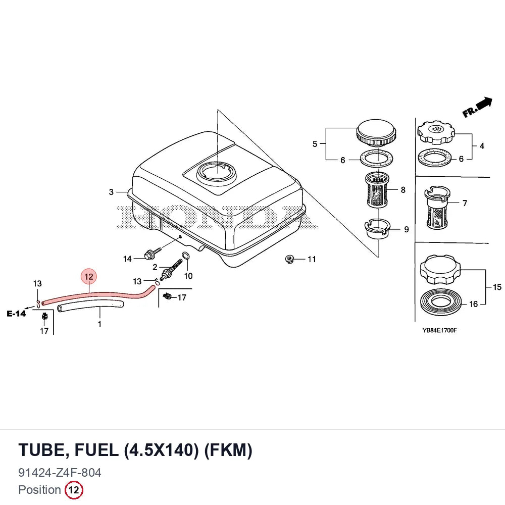 TUBE, FUEL (4.5X140) (FKM)