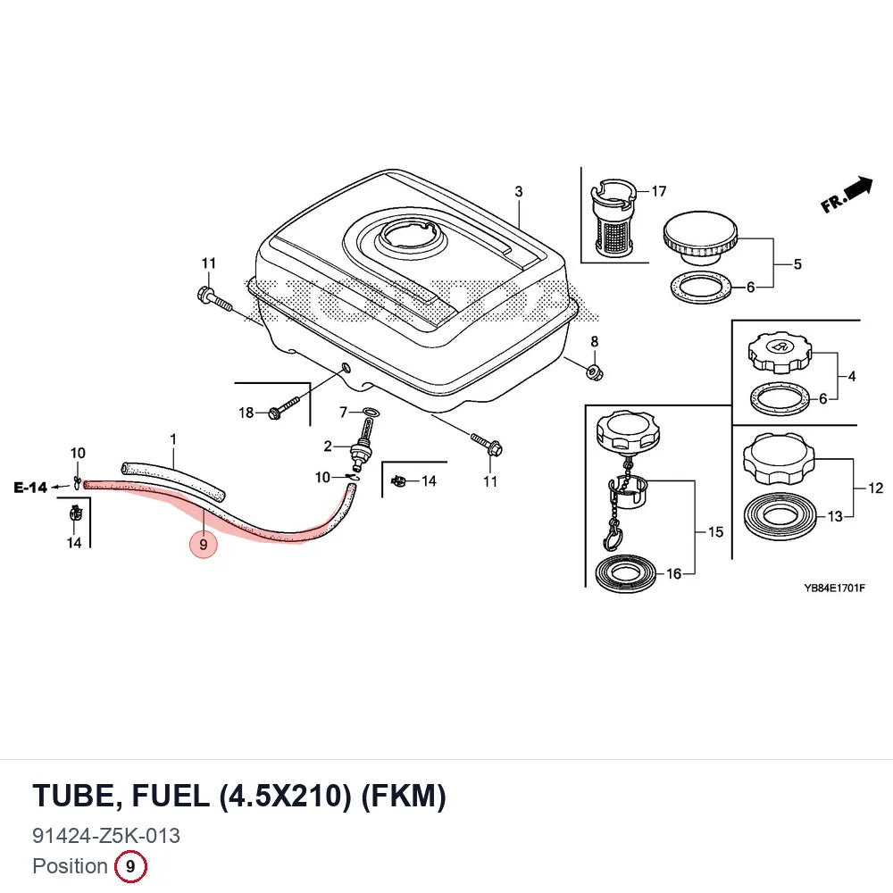 TUBE, FUEL (4.5X210) (FKM)