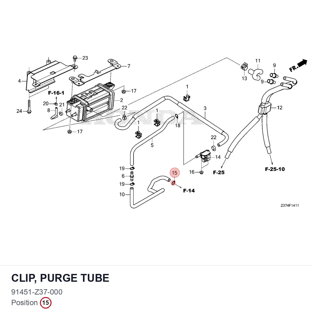 CLIP, PURGE TUBE