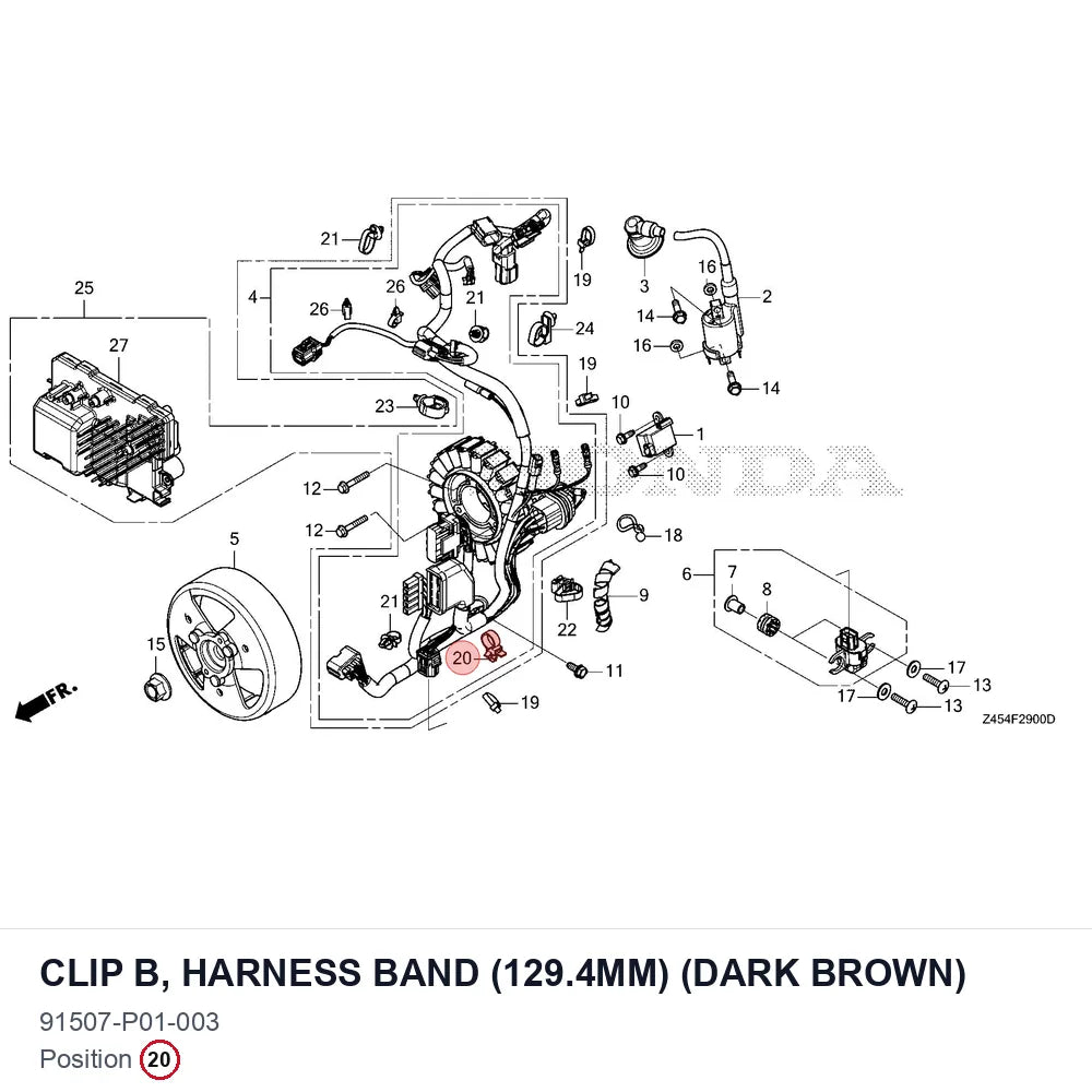 CLIP B, HARNESS BAND (129.4MM) (DARK BROWN)