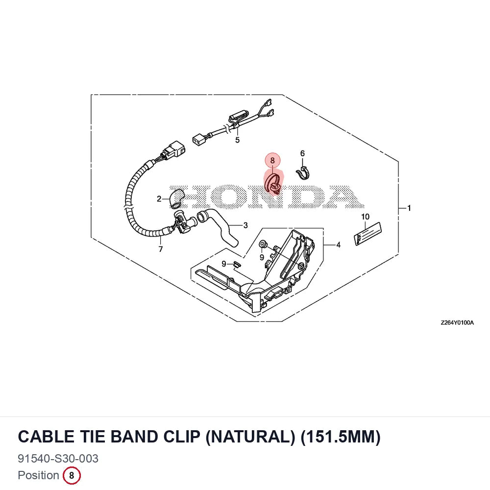Cable tie band clip (natural) (151.5mm)