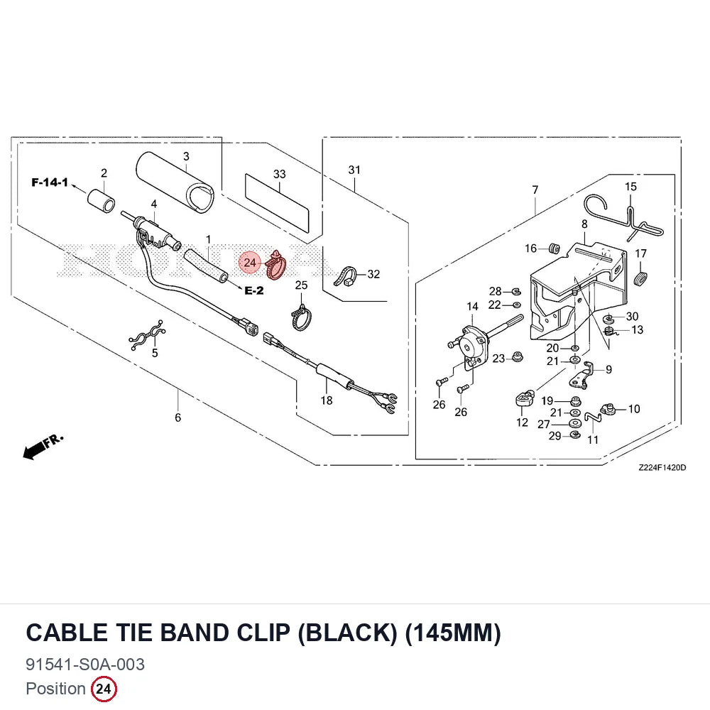 Cable tie band clip (black) (145mm)