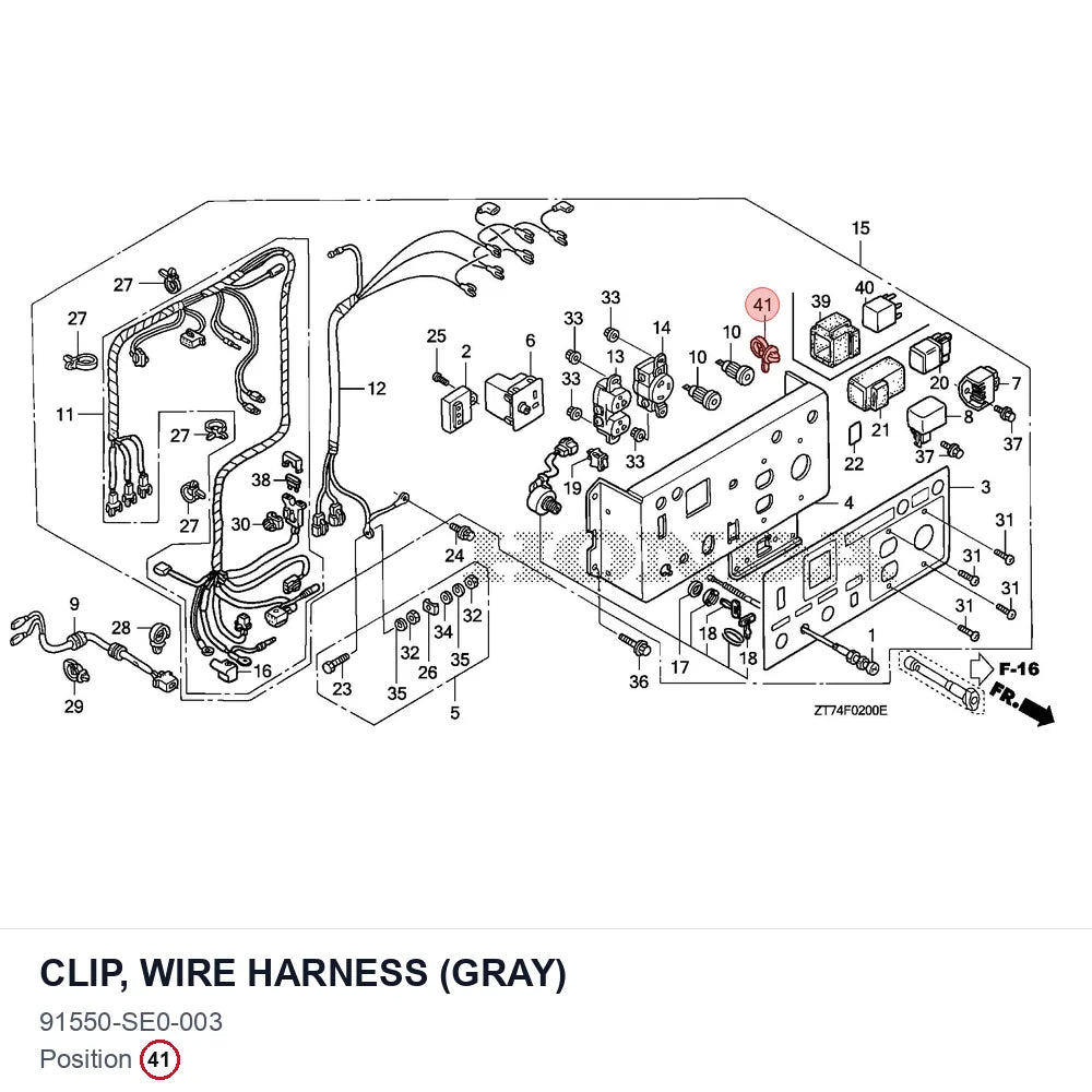 CLIP, WIRE HARNESS (GRAY)