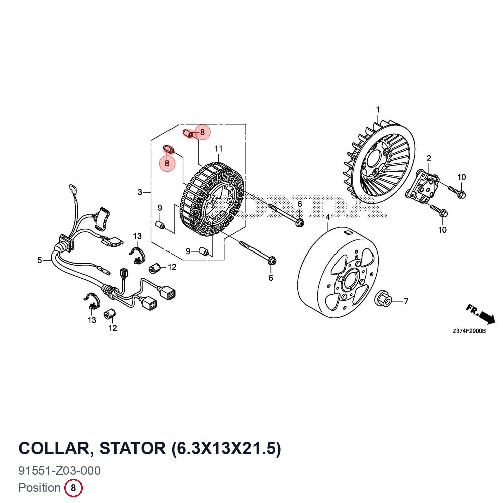COLLAR, STATOR (6.3X13X21.5)