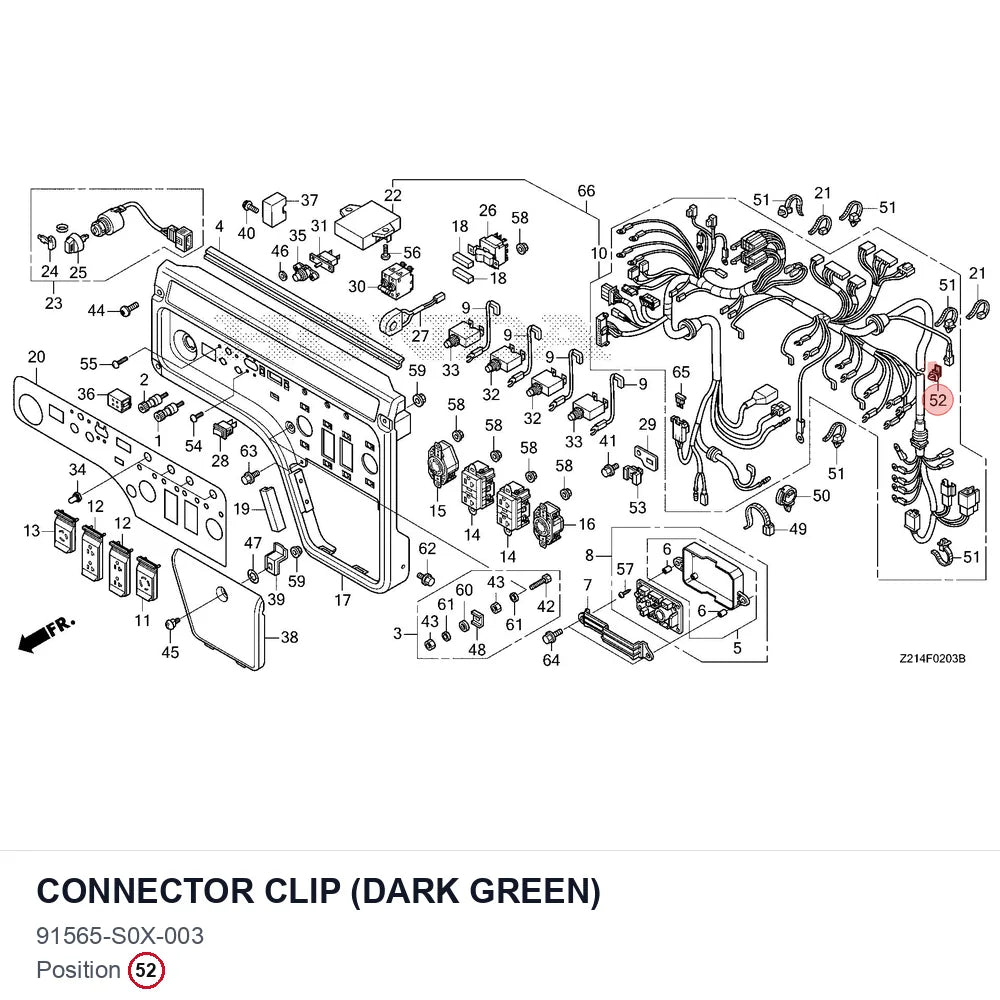 Connector clip (dark green)