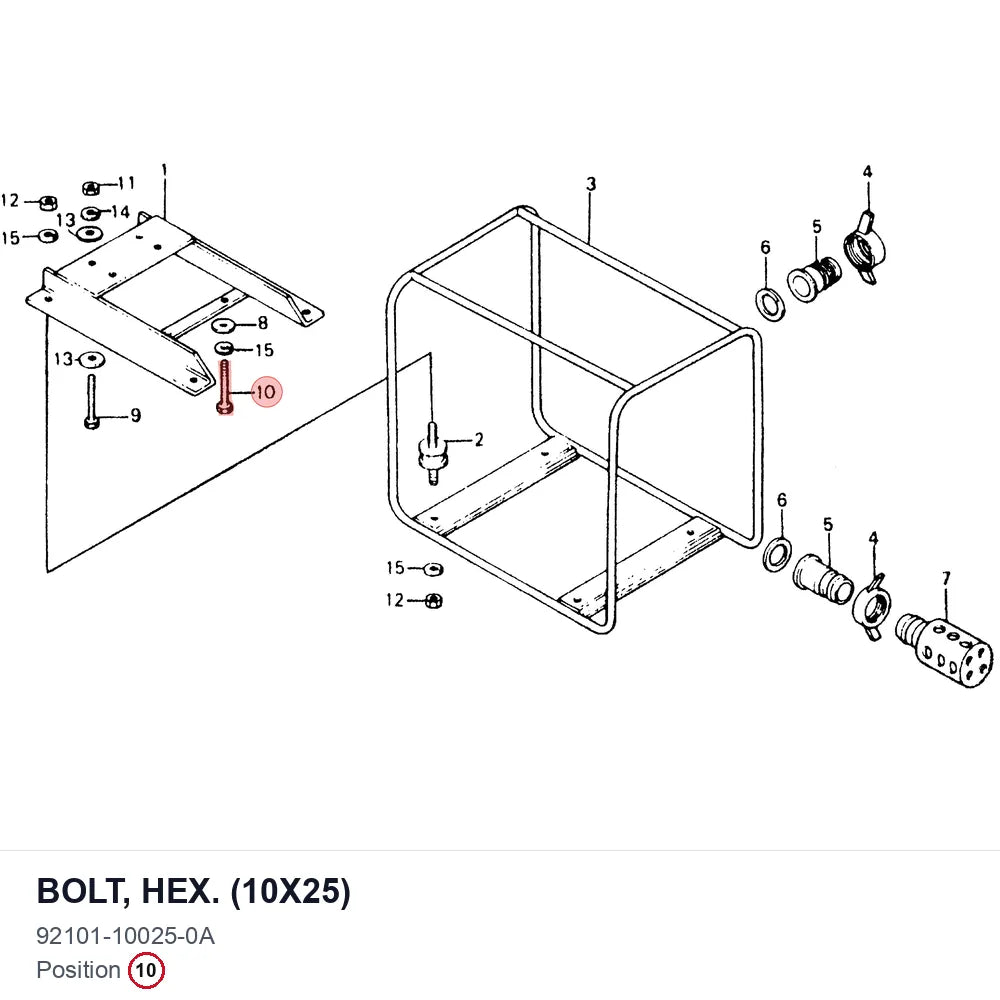 BOLT, HEX. (10X25)