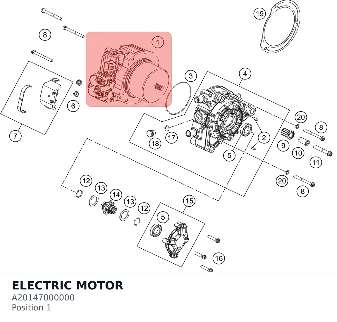 Diagram preview: ELECTRIC MOTOR (A20147000000)