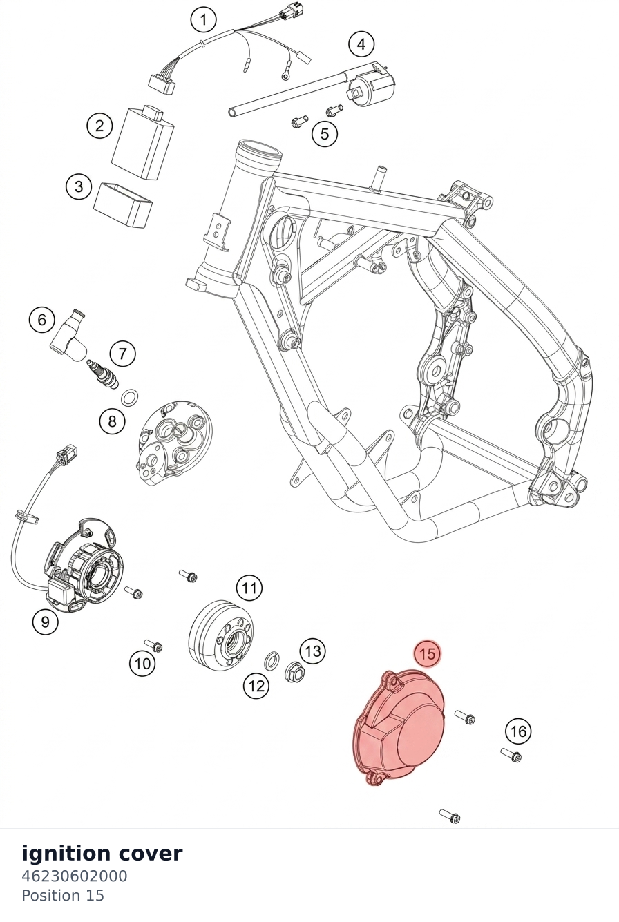 Diagram preview: ignition cover (46230602000)