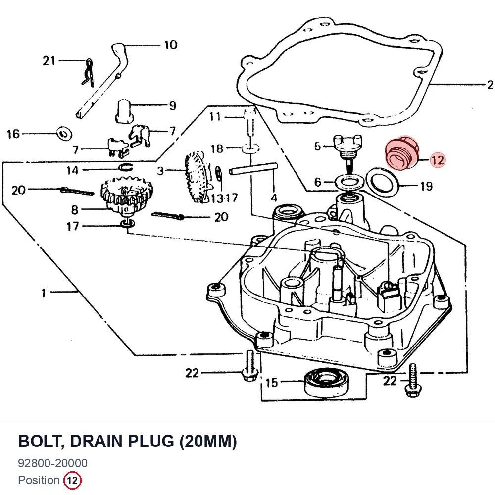 BOLT, DRAIN PLUG (20MM)