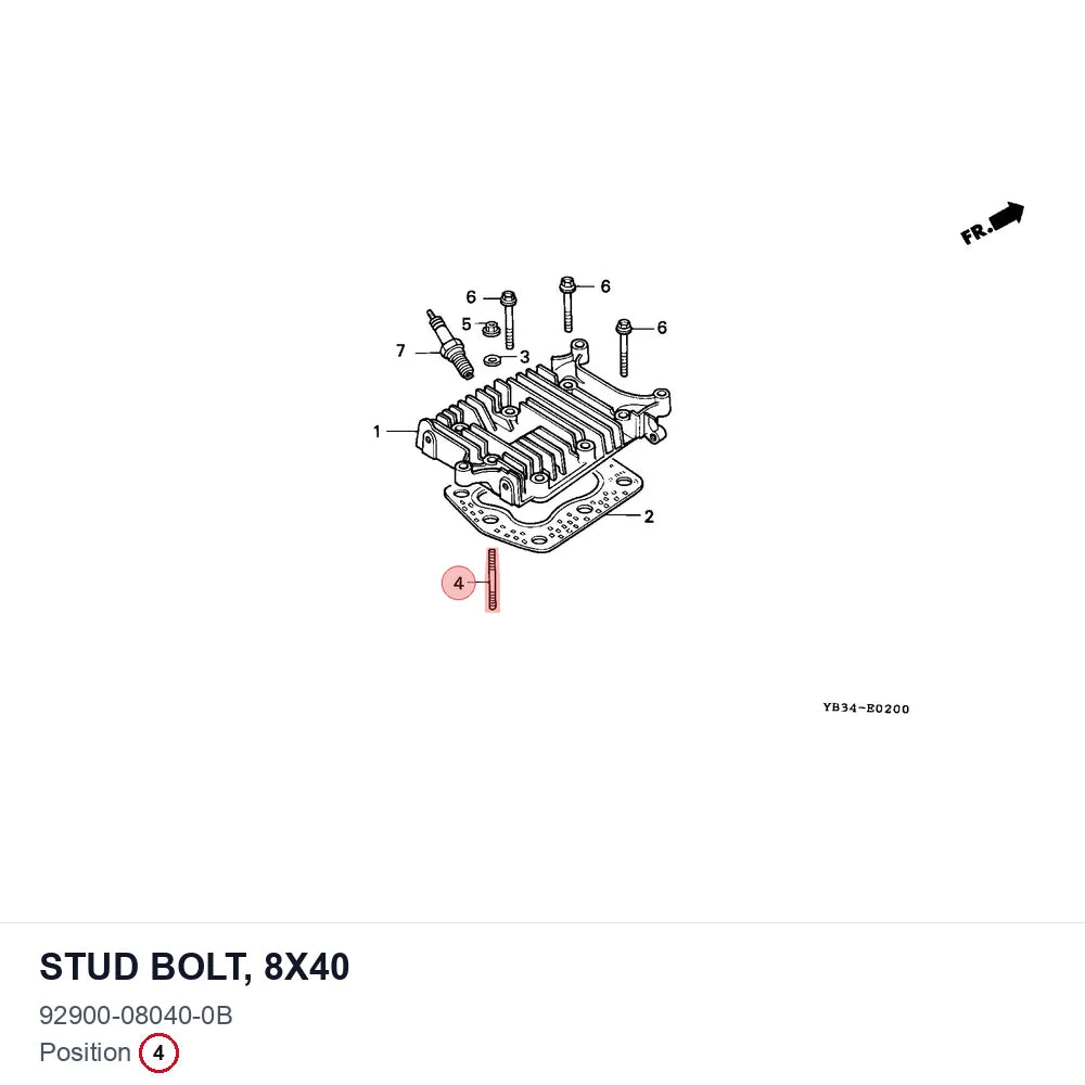 Stud bolt, 8x40