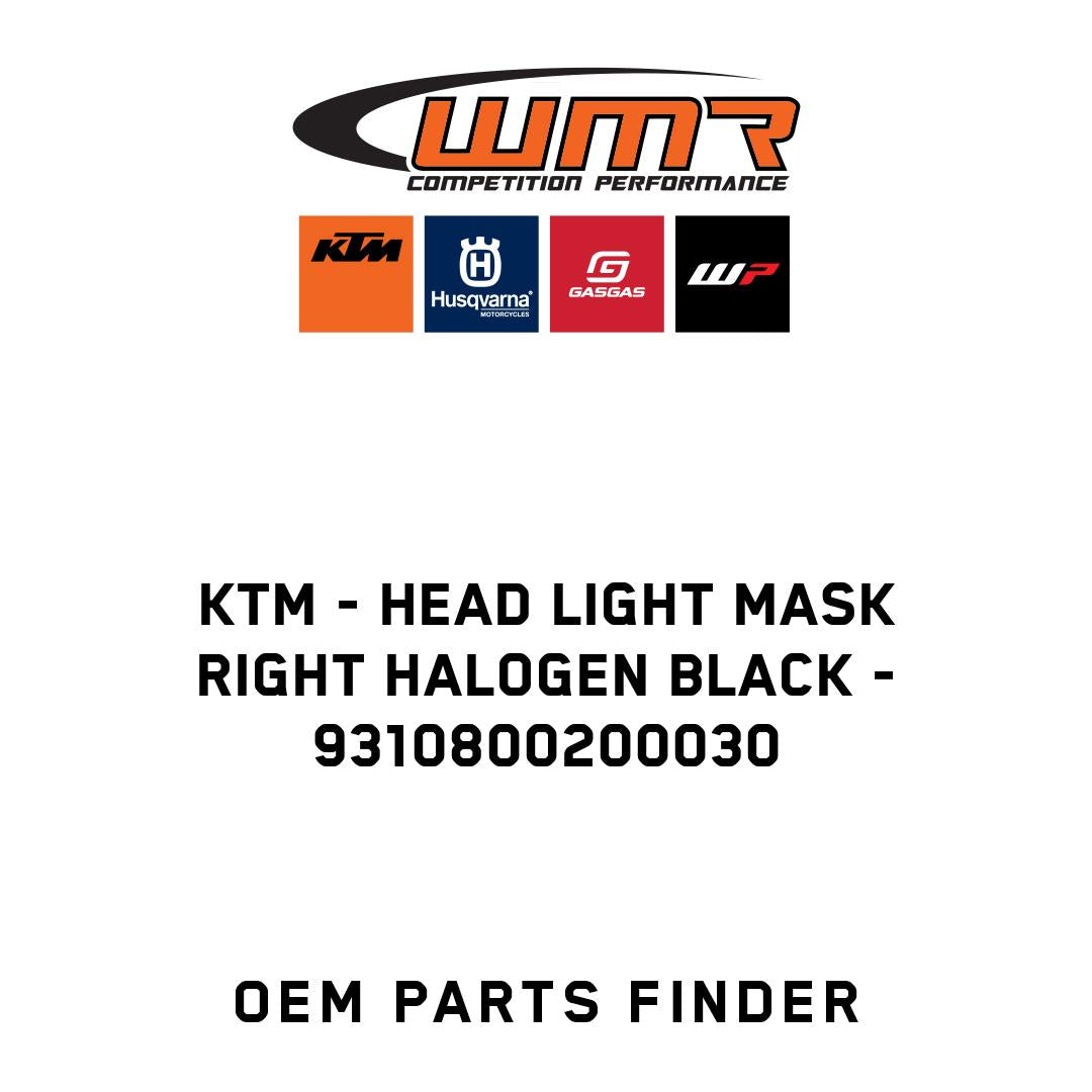 Head light mask right halogen black