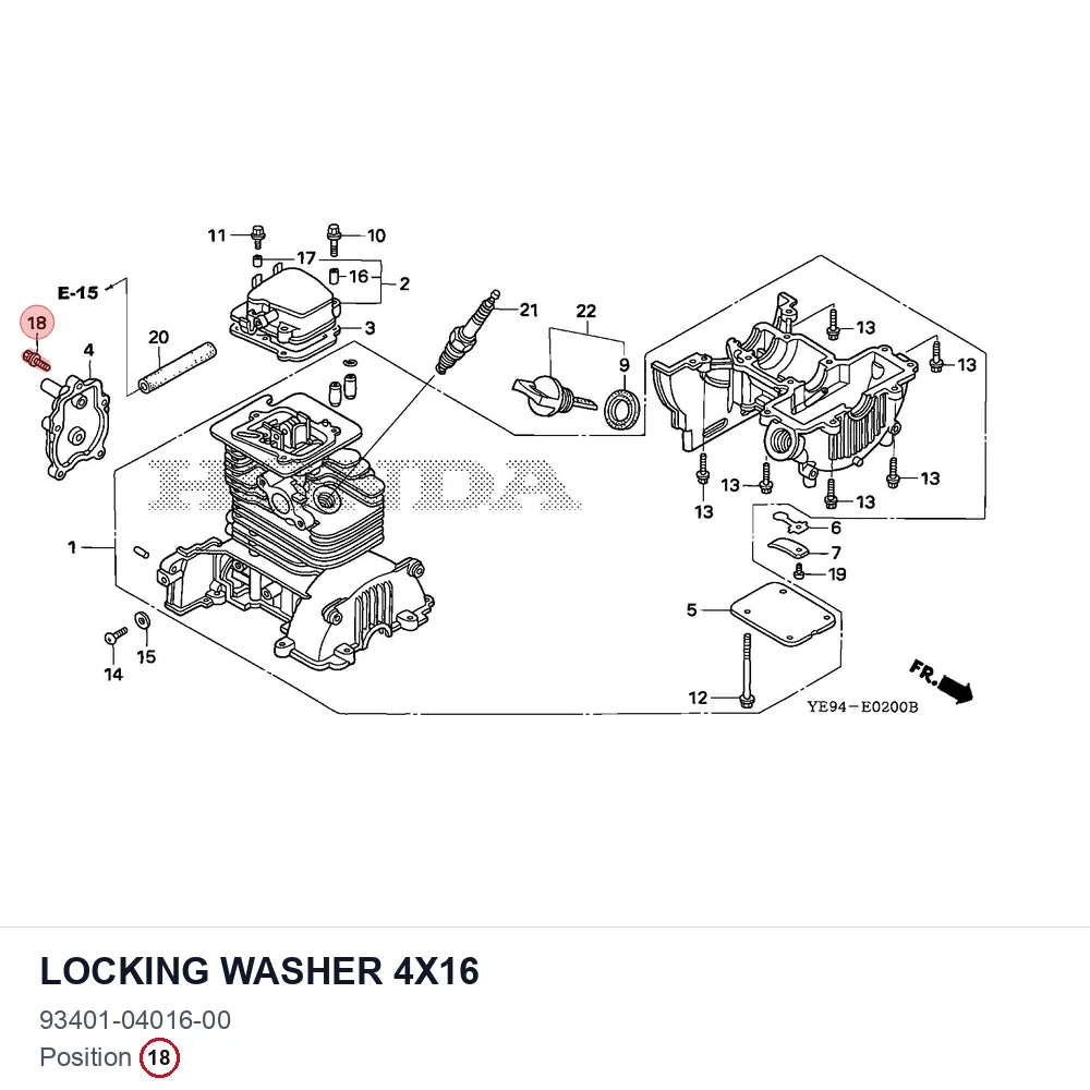 Locking washer 4x16