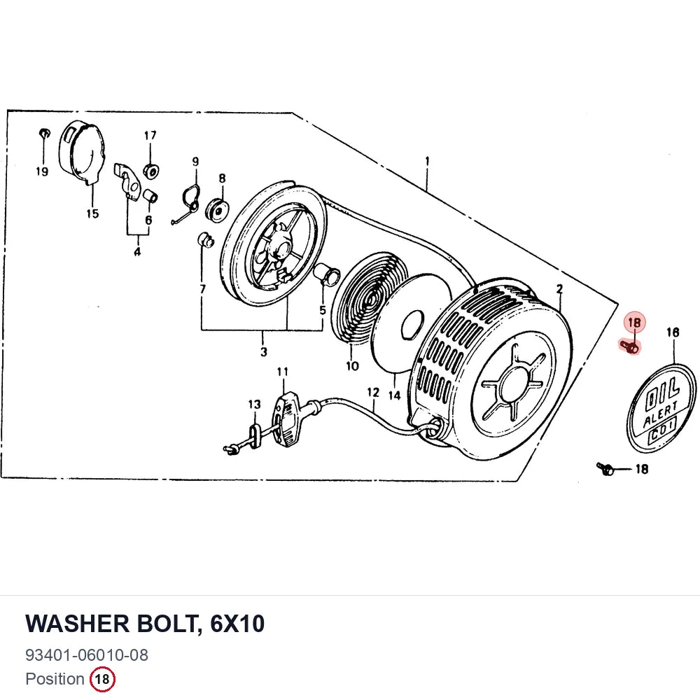 Washer bolt, 6X10