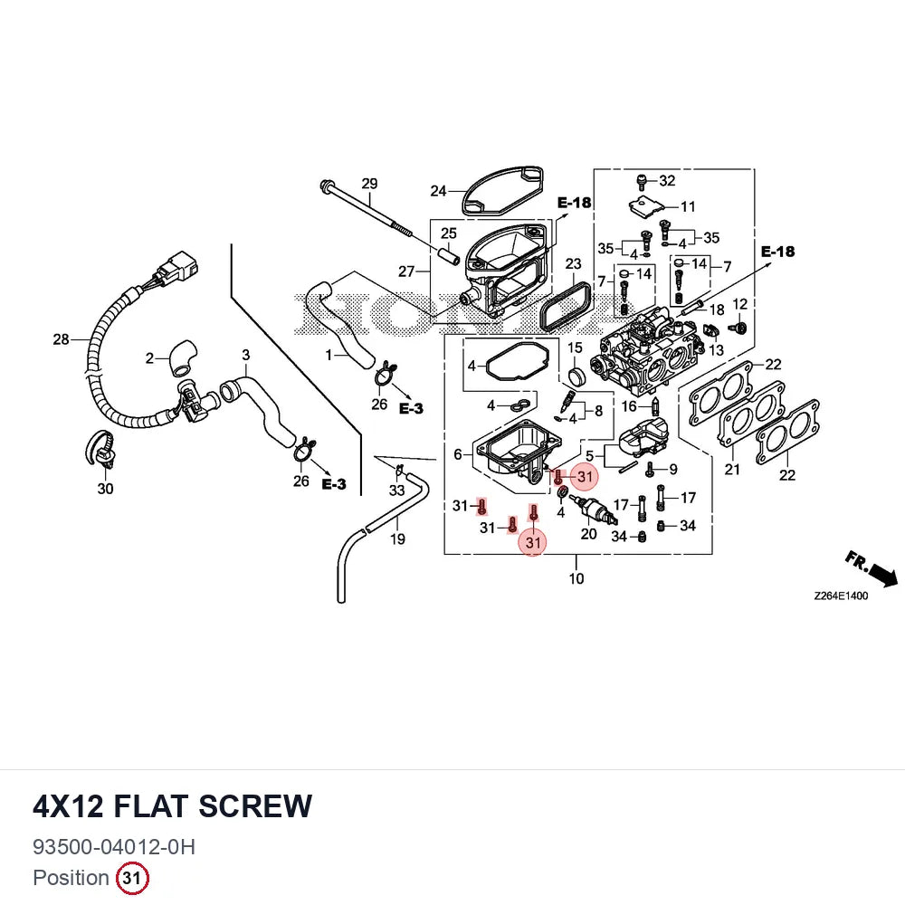 4x12 Flat Screw