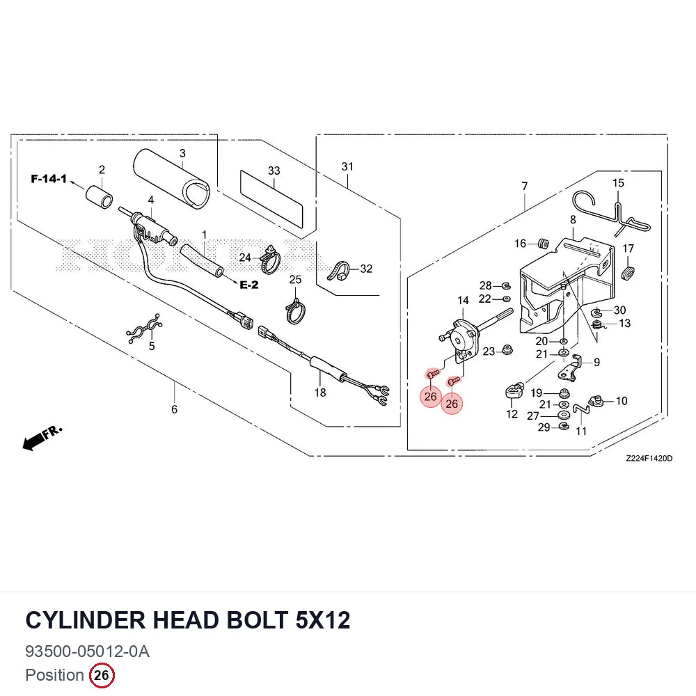 Cylinder head bolt 5X12