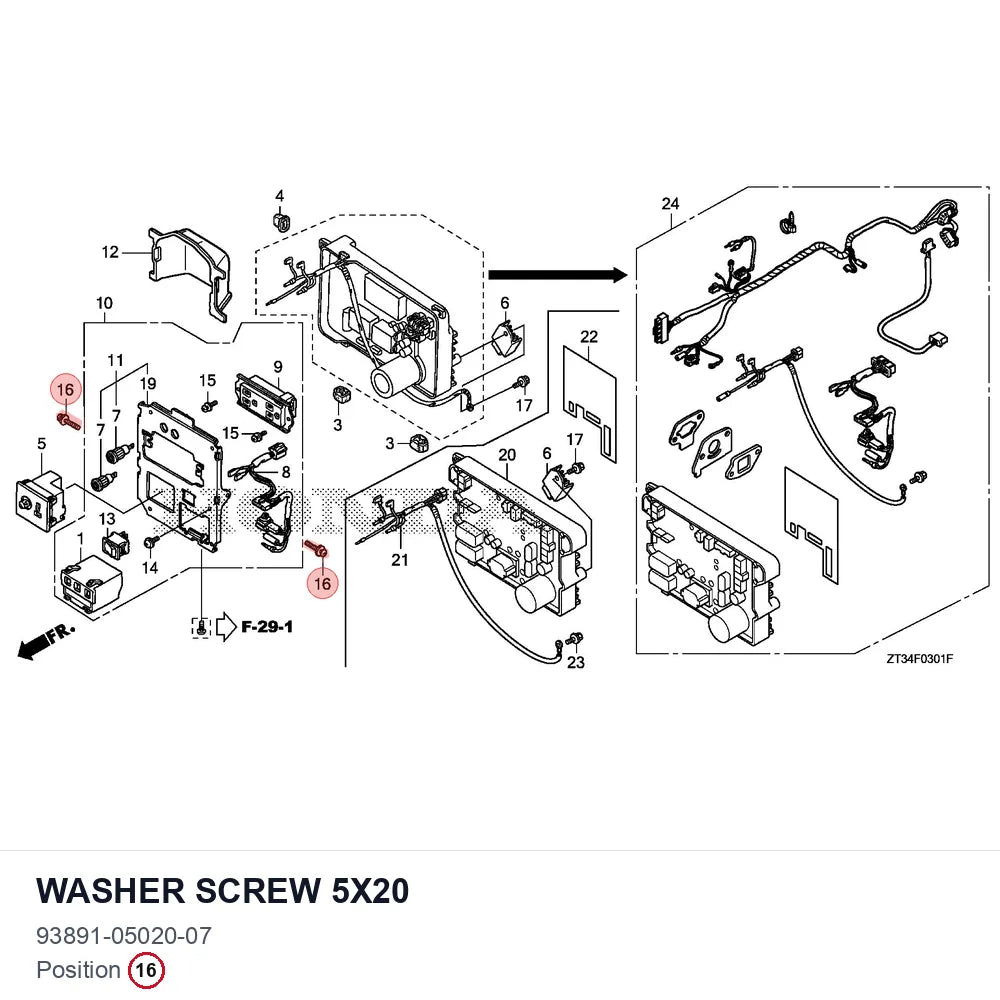 Washer screw 5x20