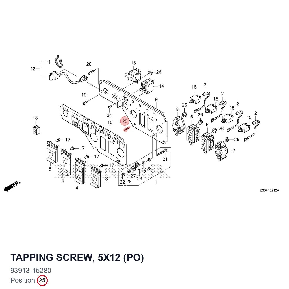 Tapping screw, 5x12 (PO)