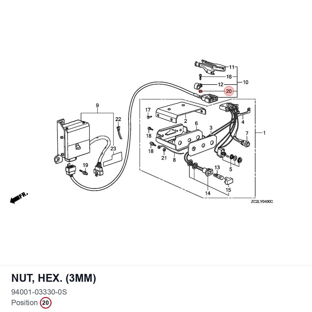 NUT, HEX. (3MM)