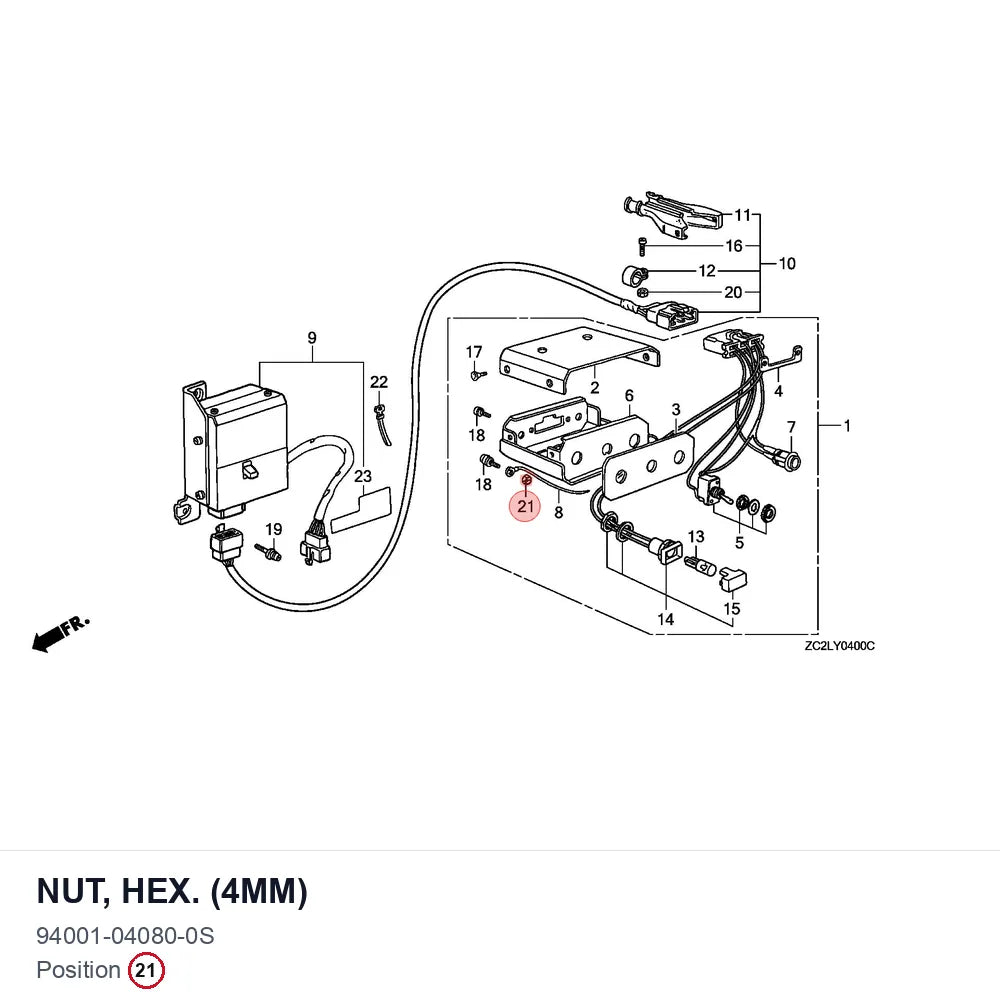 NUT, HEX. (4MM)