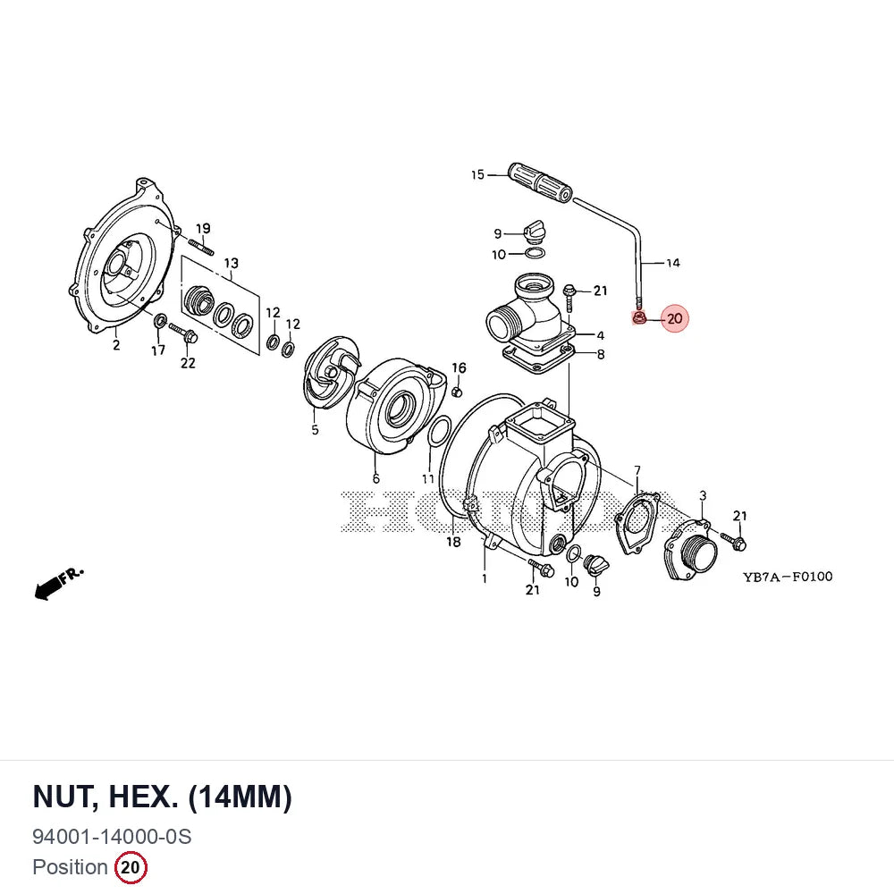 NUT, HEX. (14MM)