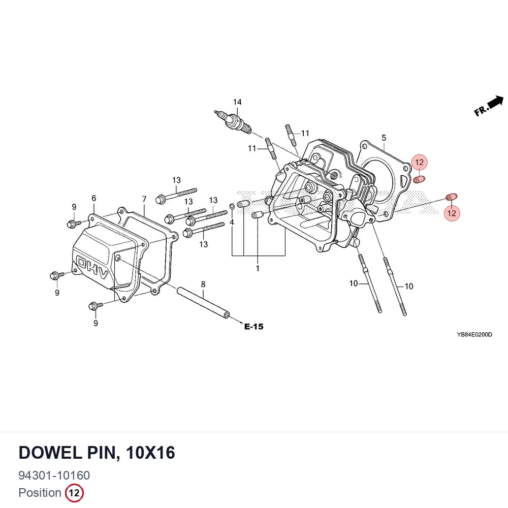 Dowel pin, 10x16