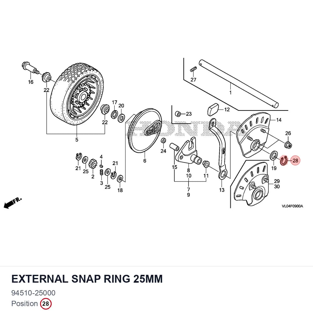 External Snap Ring 25mm