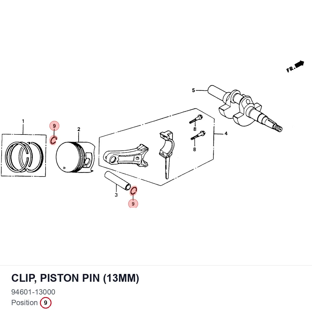 CLIP, PISTON PIN (13MM)