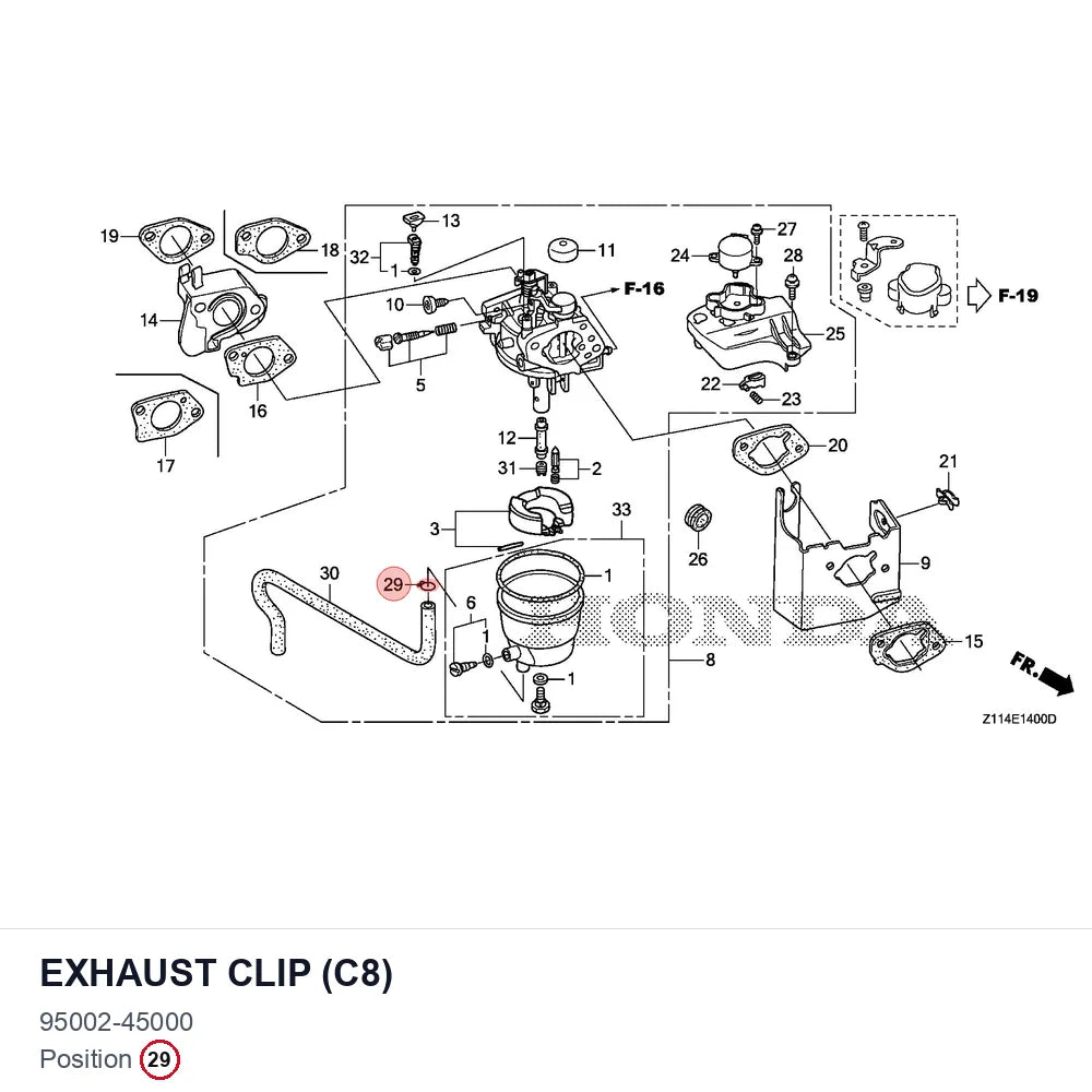 Exhaust clip (C8)