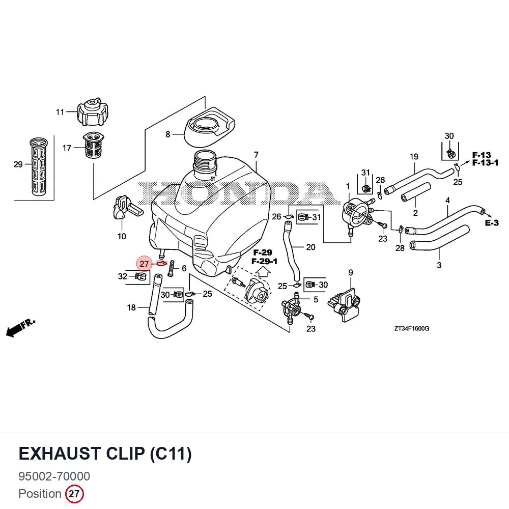 Exhaust clip (C11)