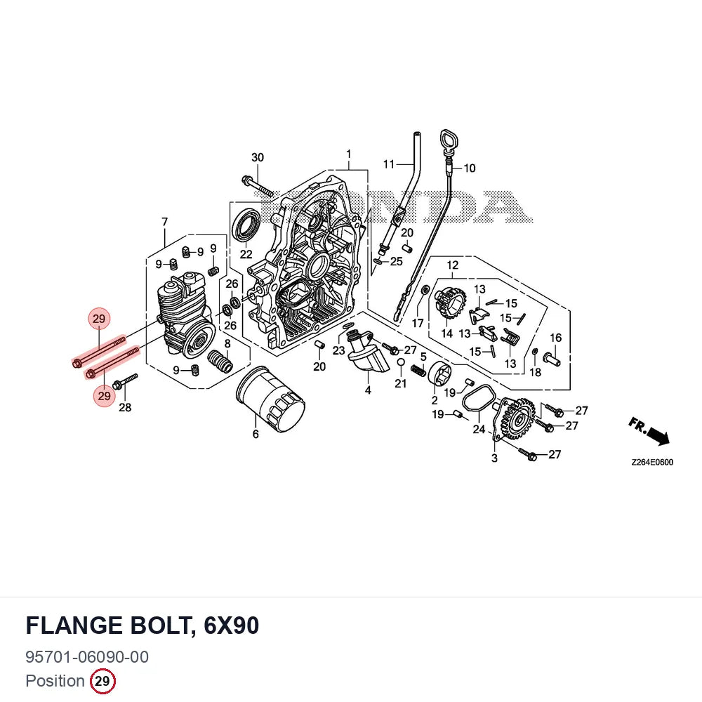 Flange Bolt, 6X90