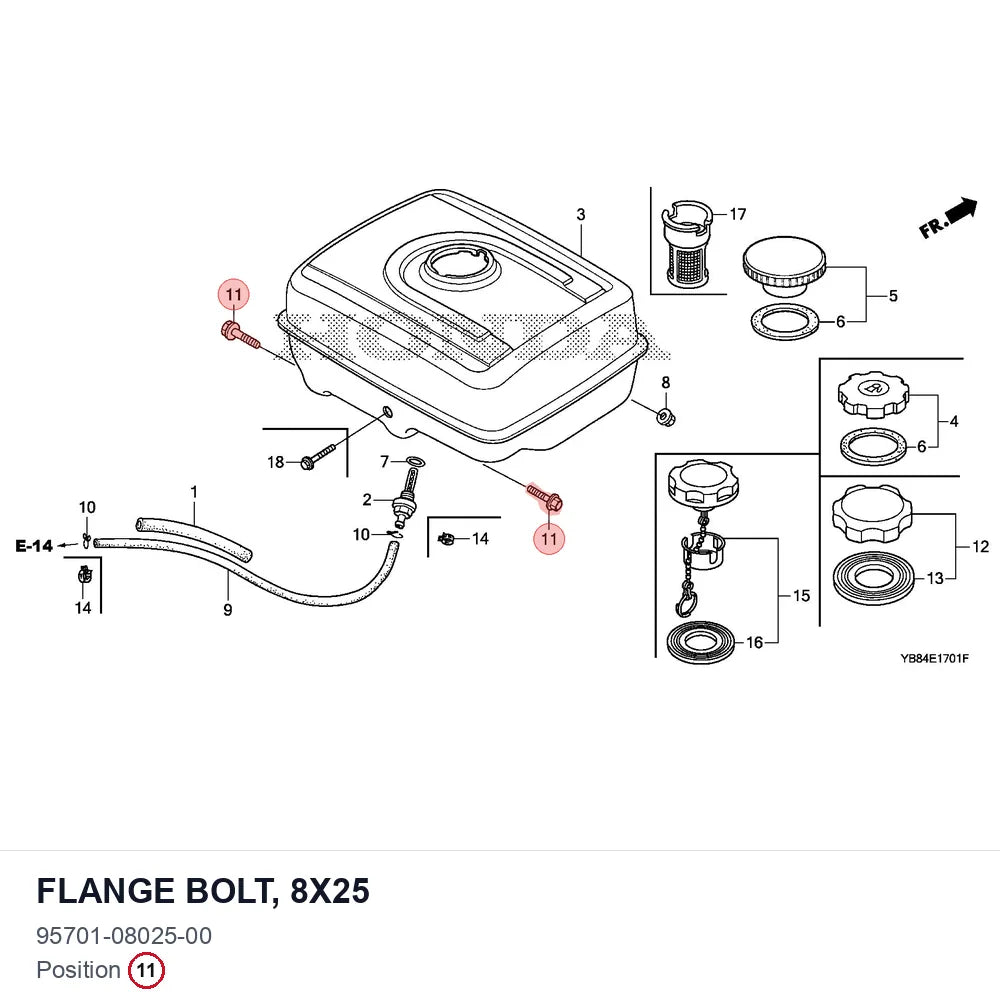 Flange Bolt, 8X25