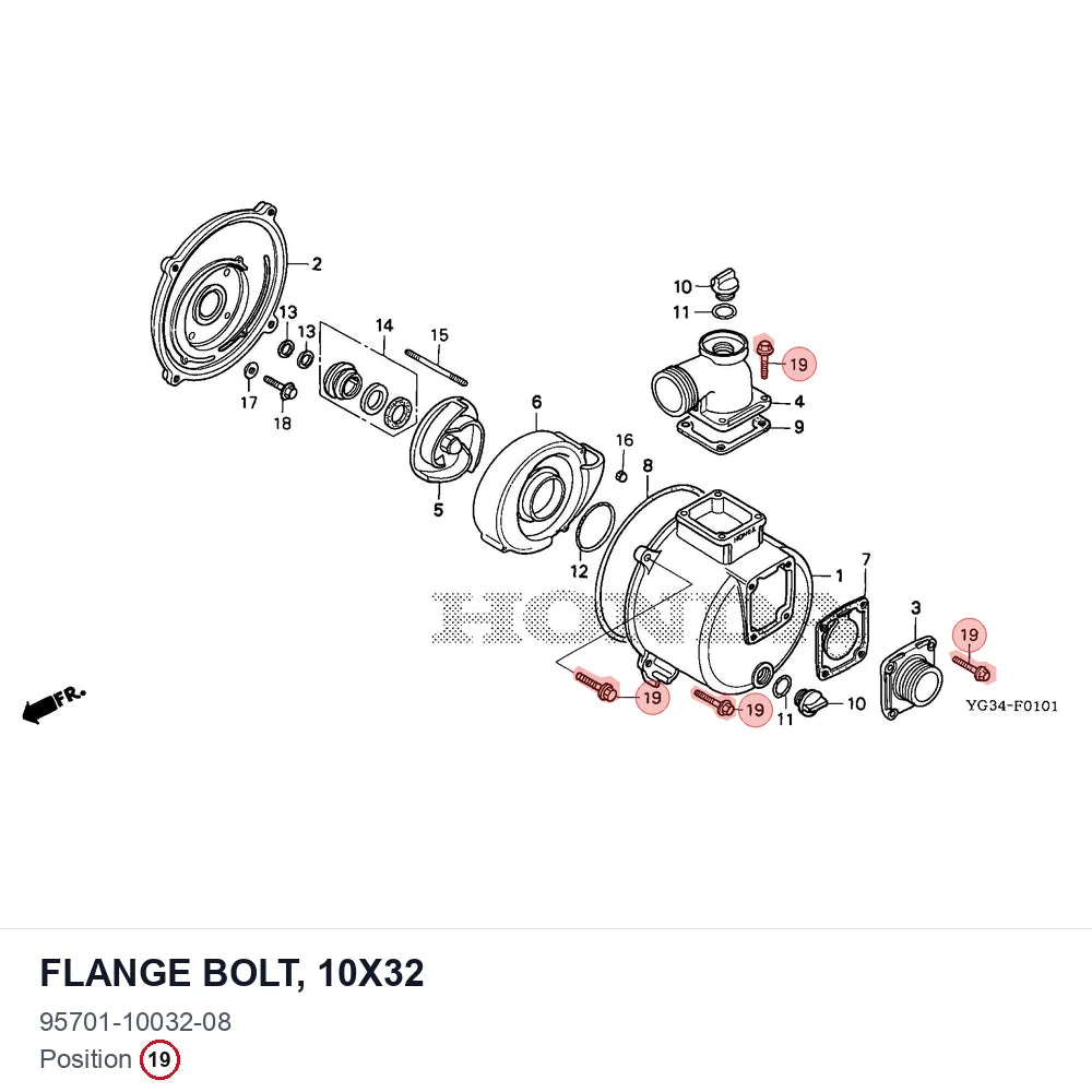 Flange bolt, 10x32