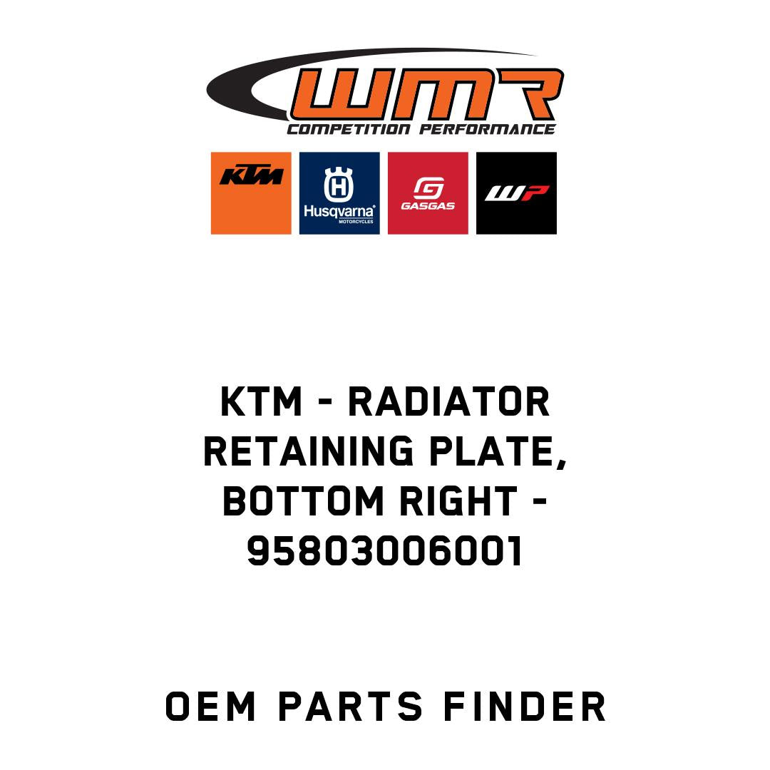 Radiator retaining plate, bottom right