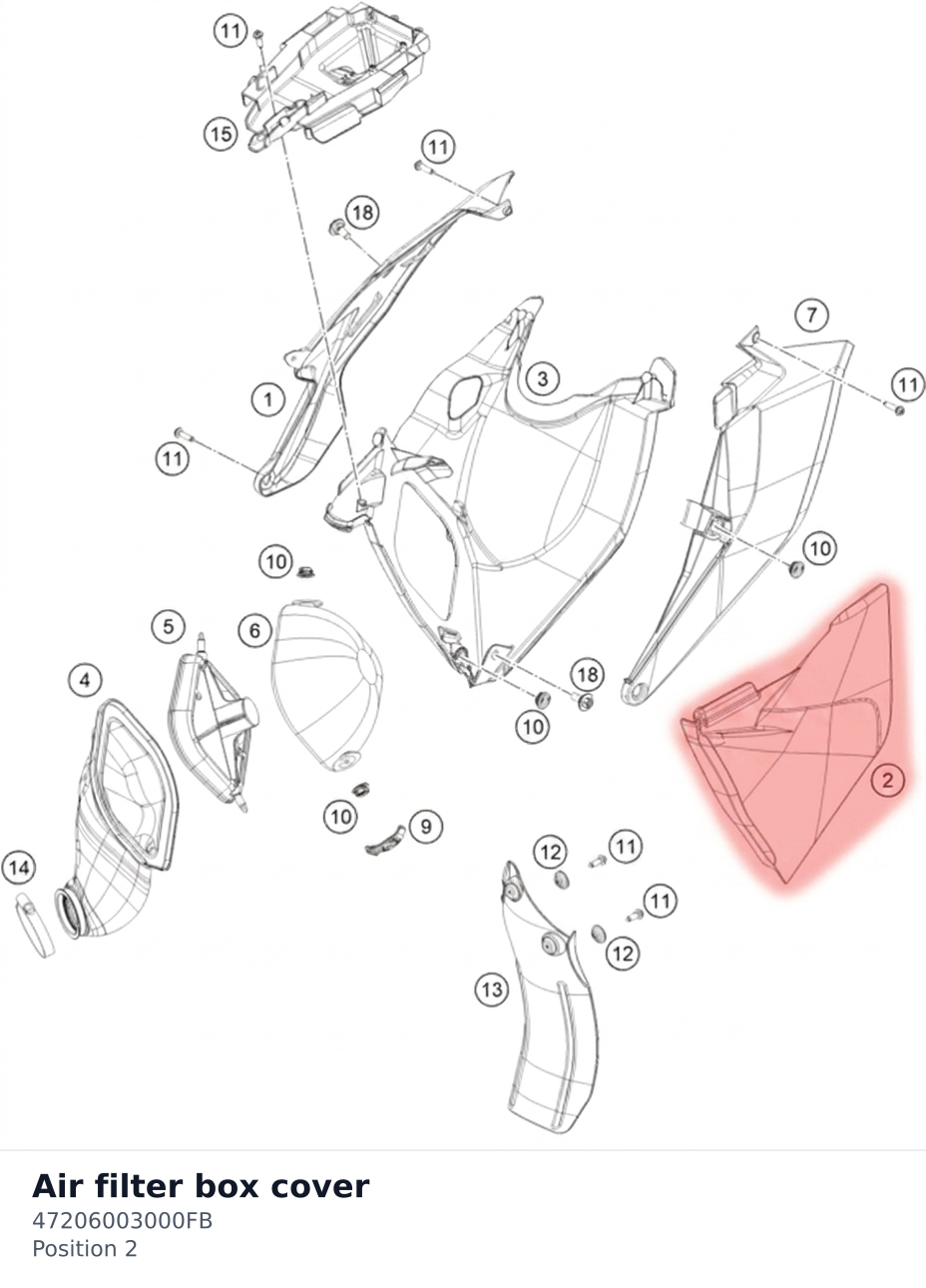 Diagram preview: Air filter box cover (47206003000FB)