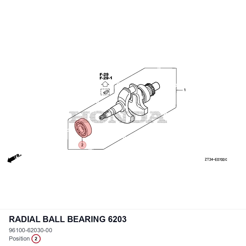 Radial ball bearing 6203
