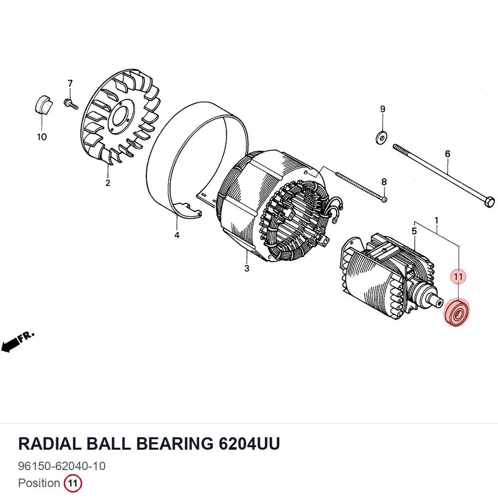 Radial Ball Bearing 6204UU