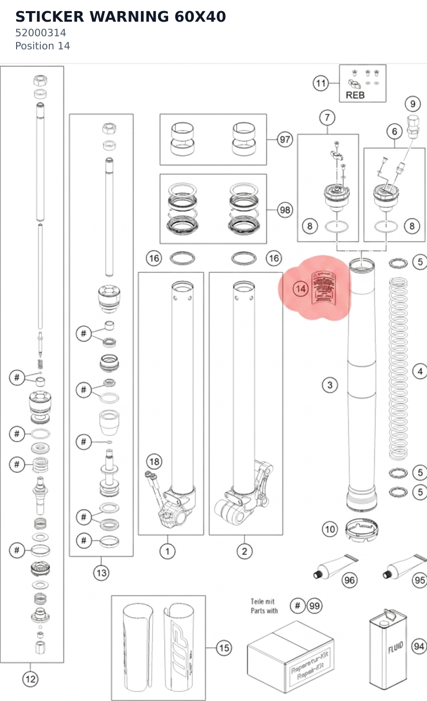 Diagram preview: STICKER WARNING 60X40 (52000314)