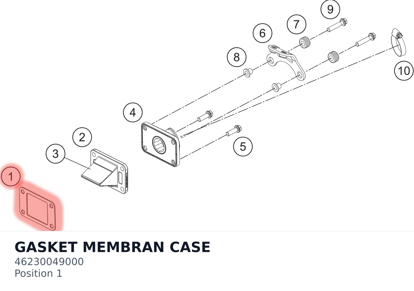 Diagram preview: GASKET MEMBRAN CASE (46230049000)