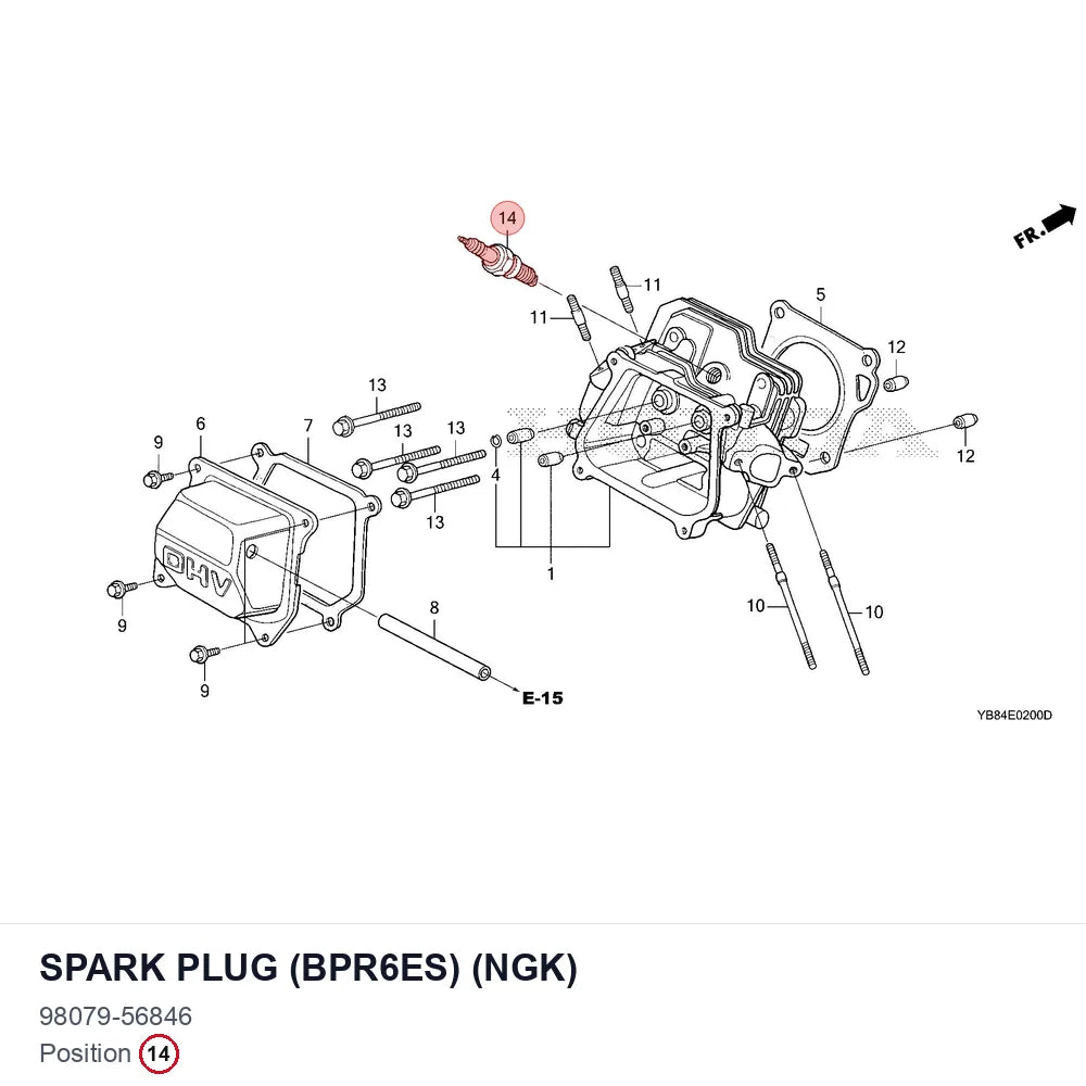 SPARK PLUG (BPR6ES) (NGK)