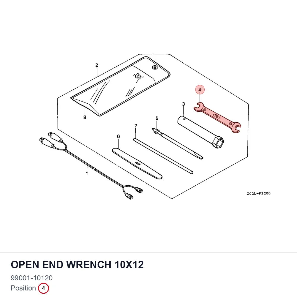 Open end wrench 10x12