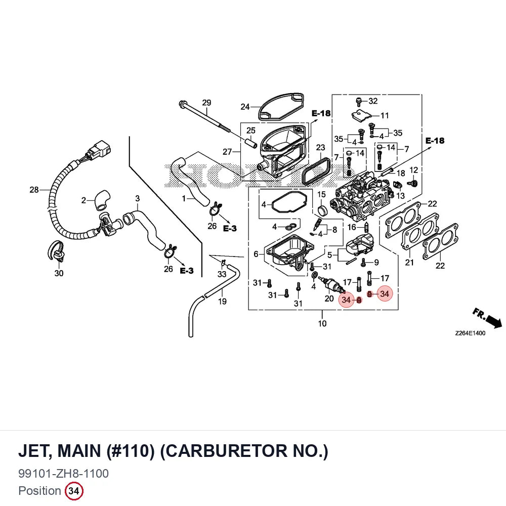 JET, MAIN (#110) (CARBURETOR NO.)