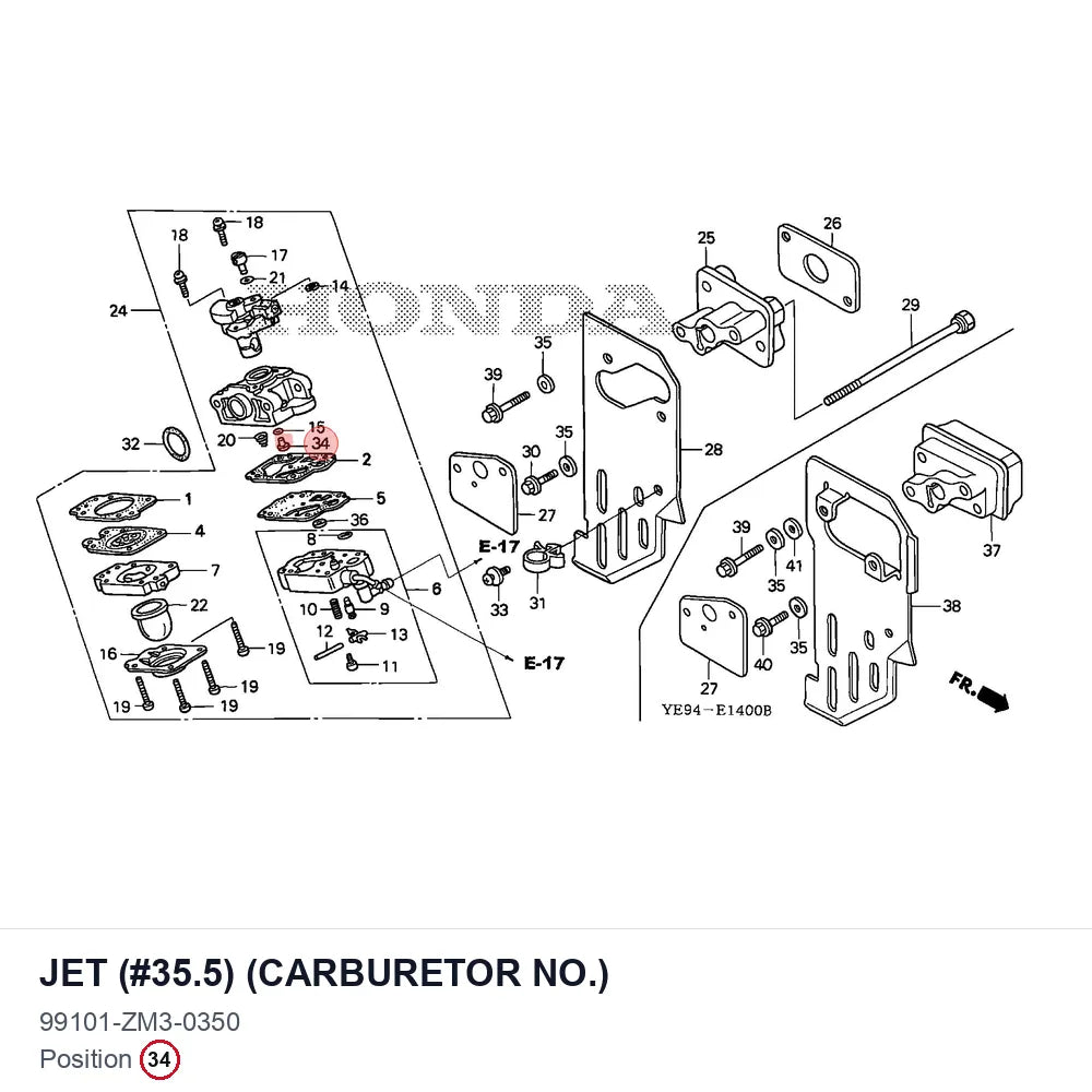 JET (#35.5) (CARBURETOR NO.)