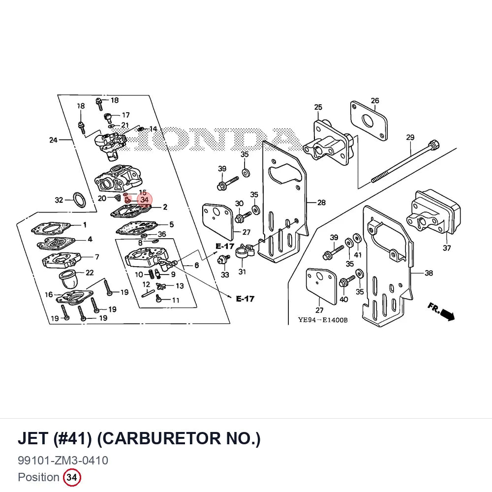 JET (#41) (CARBURETOR NO.)