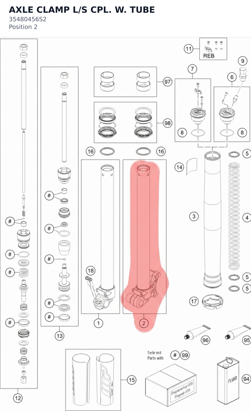 Diagram preview: AXLE CLAMP L/S CPL. W. TUBE (35480456S2)
