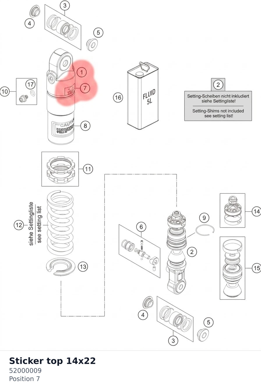 Diagram preview: Sticker top 14x22 (52000009)